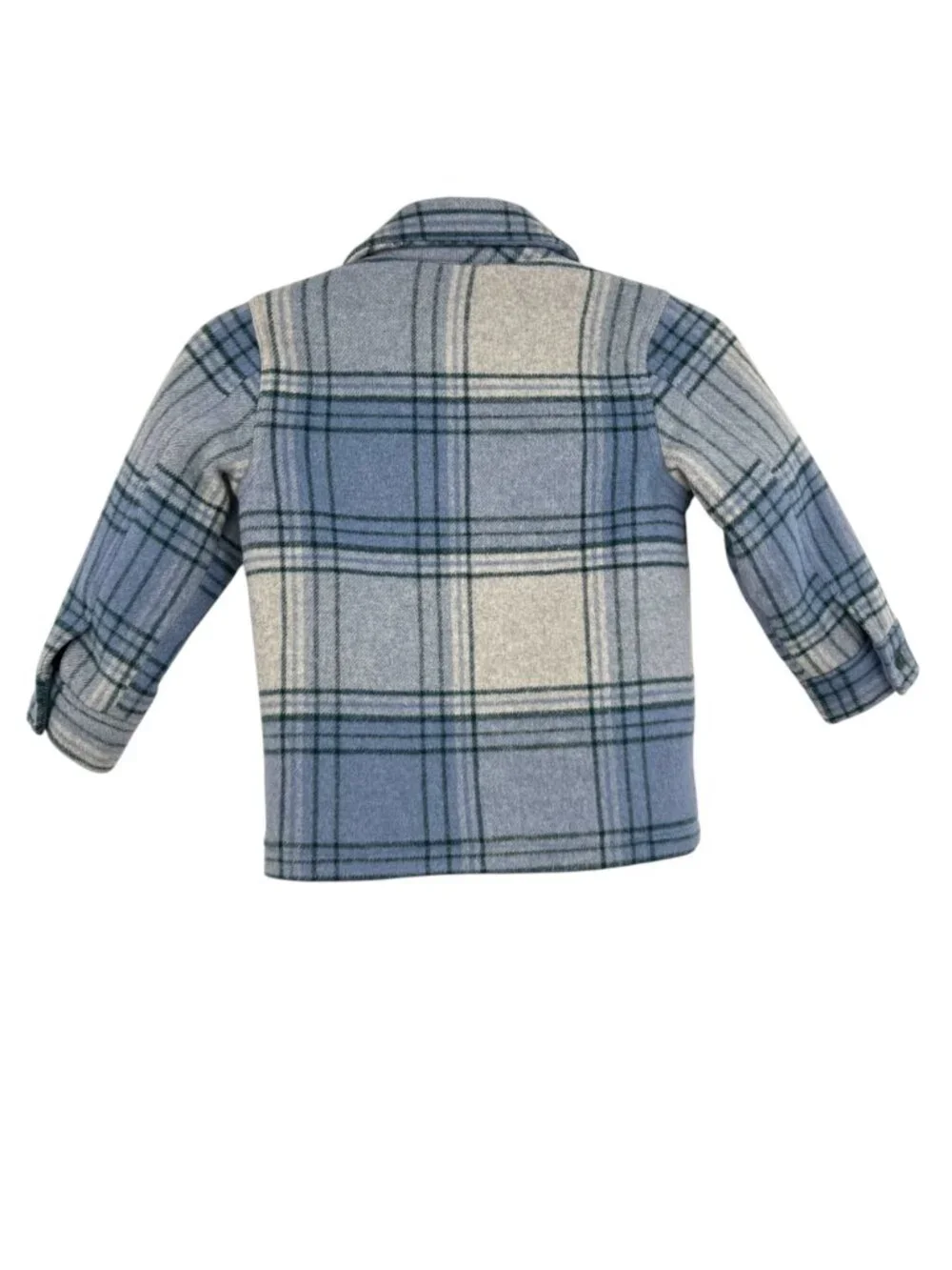 Baby Gap Toddler Plaid Wool-Blend Shirt Jacket Shacket Gray Blue Size 4T